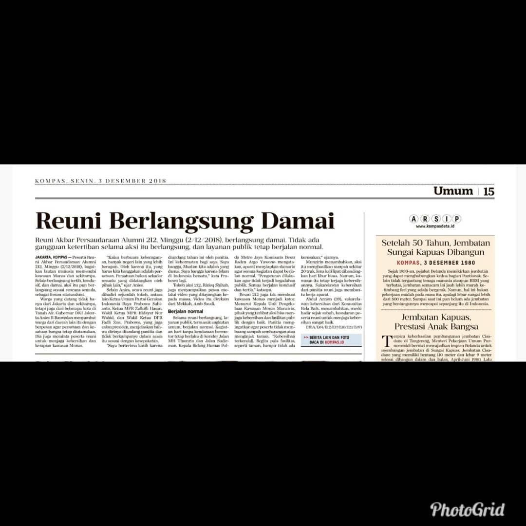 Penempatan Berita "Reuni 212" Di Harian Kompas Sepenuhnya Kebijakan Redaksi